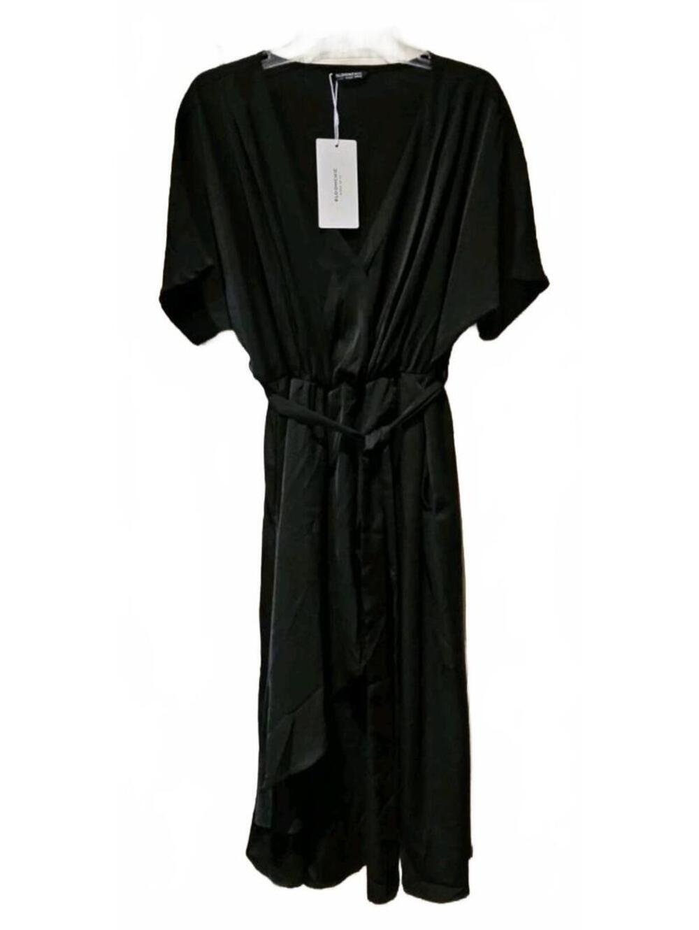 Bloomchic Dress Sz 14/16 Short Sleeves Ruffle Hems Wrap Front Belted NWT